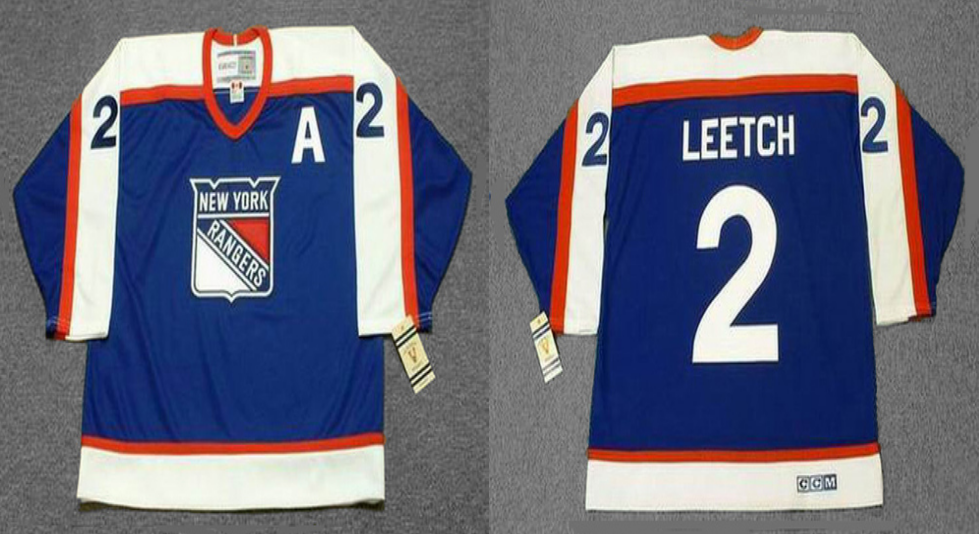 2019 Men New York Rangers 2 Leetch blue style 2 CCM NHL jerseys